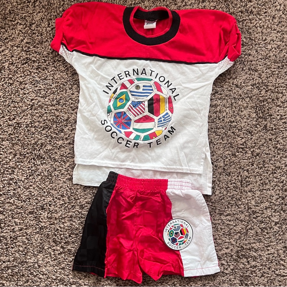Vintage 90s Camptown Set International Soccer Team 3T 4T